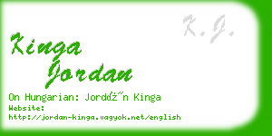 kinga jordan business card